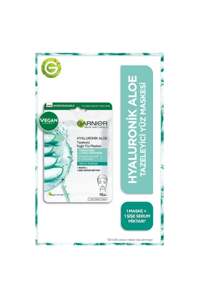 Garnier Hyaluronik Aloe Tazeleyici Kağıt Yüz Maskesi - 2