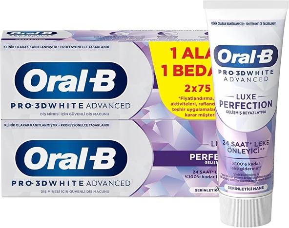 Oral-B Diş Macunu 3D White Luxe 2x 75ml ürün görseli