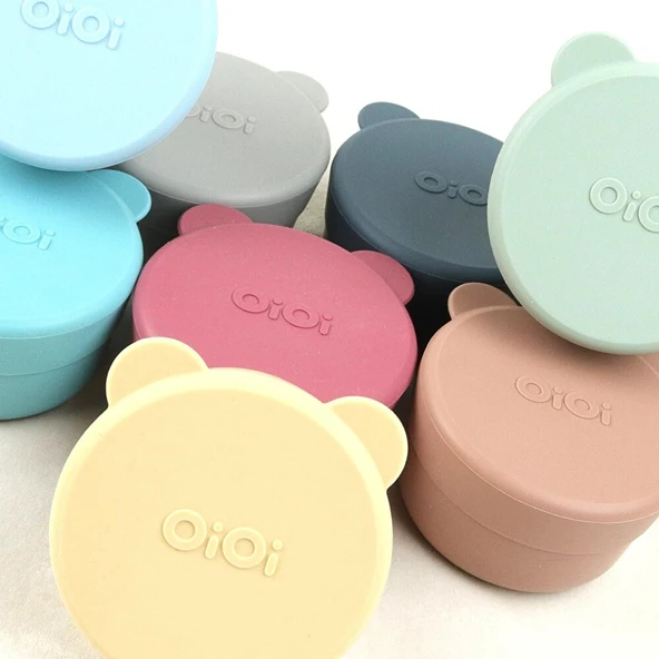 Silikon Kapaklı Mini Kase 2'li Bubble Beige /Gri - 3