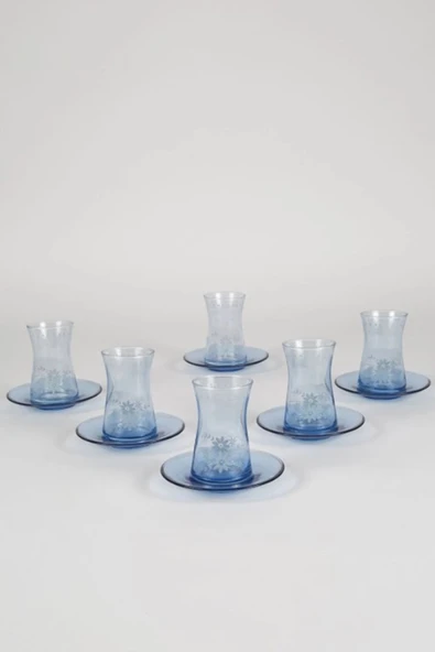 Rakle Nazenin 12li Çay Seti Mavi 170cc Nzn361 - 2