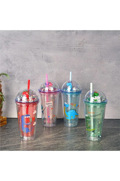 Tohana Polikarbon Pipetli Bardak Dinazor Işıklı 450 cc