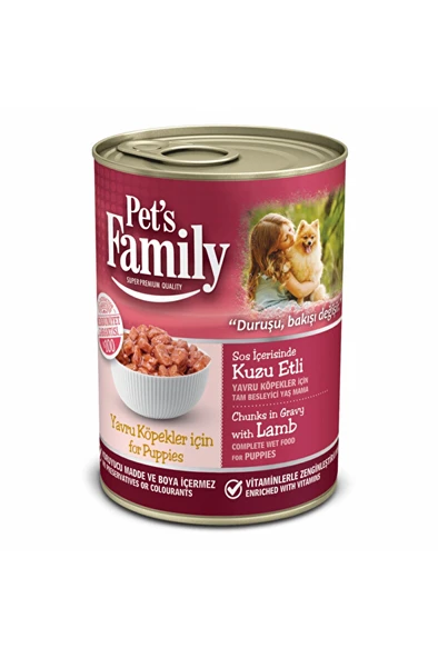 Pets Family Konserve Yavru Köpek Kuzu Etli 400g