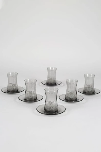 Rakle Nazenin 12 Parça Çay Seti Füme 170cc Nzn361