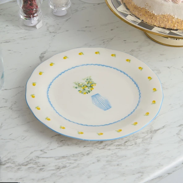 Kitchen Limecello Porselen Servis Tabağı - Renkli - 27 cm