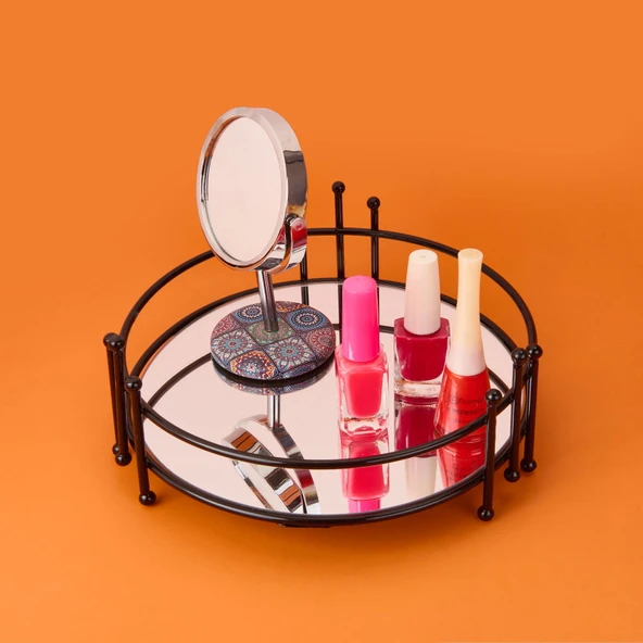 Bath Dokuz Telli Aynalı Organizer - Siyah - 9x21 cm - Resim 2