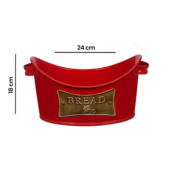 Metal Kayık Ekmeklik - Kırmızı - Resim 2