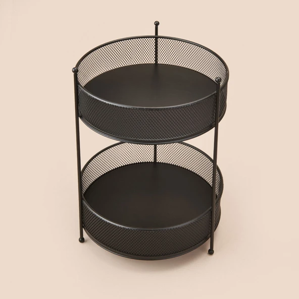 Bath İki Katlı Fileli Organizer - Siyah - 28x20 cm - Resim 3