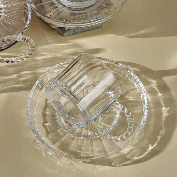 Ringo Line 6'lı Çay Fincan Takımı - Şeffaf - 190 ml - 3