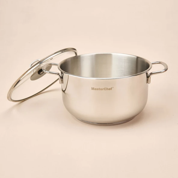 Paslanmaz Çelik Tencere - Gri - 24 cm - Resim 3