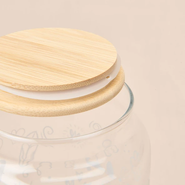 Siena Jar 3'lü Kavanoz Seti - Açık Kahverengi / Şeffaf - Resim 3