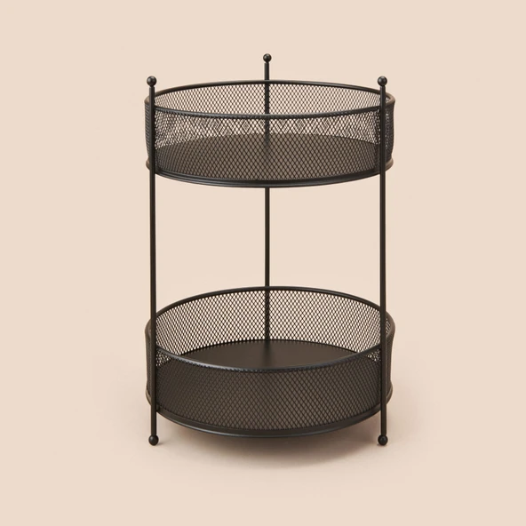 Bath İki Katlı Fileli Organizer - Siyah - 28x20 cm ürün görseli 1