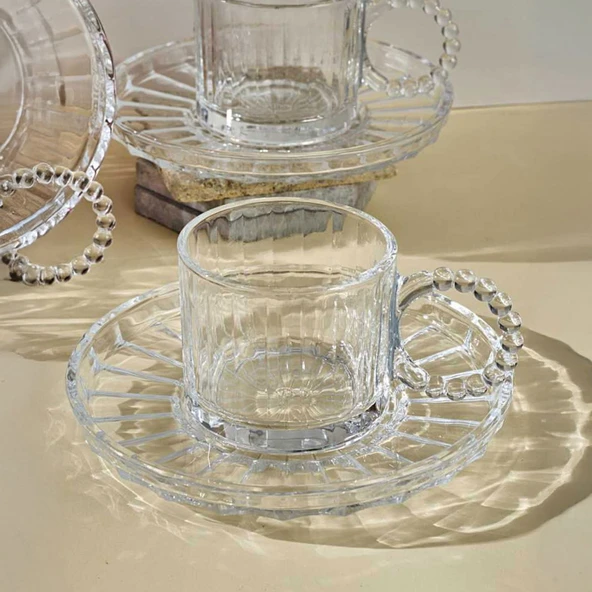 Ringo Line 6'lı Çay Fincan Takımı - Şeffaf - 190 ml - 2