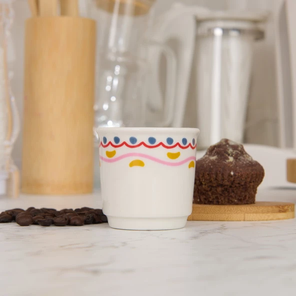 Kitchen Magique Espresso Fincanı - Renkli - 80 ml - Resim 2