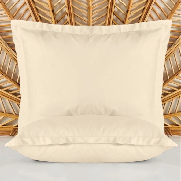 Soft Basic Oxford 2'li Yastık Kılıfı - Bej - 50x70 cm ürün görseli 1