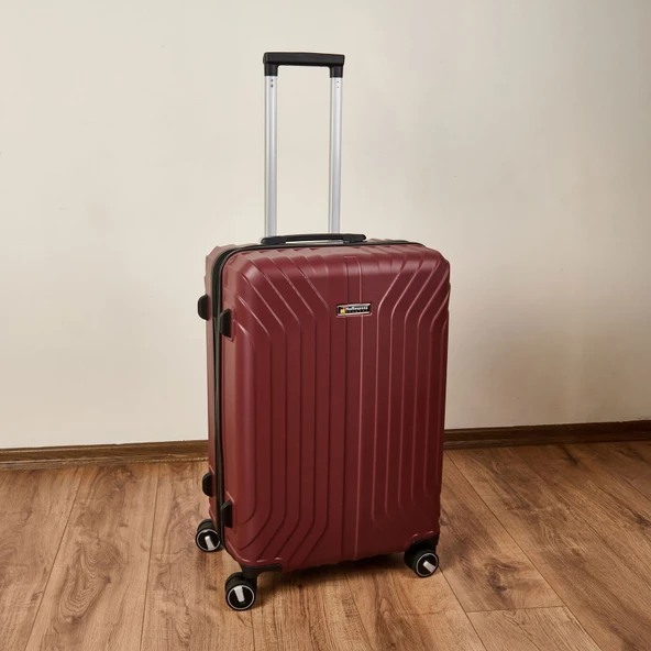 Vertical Line Orta Boy ABS Valiz - Bordo - 66x45x26 cm - 2