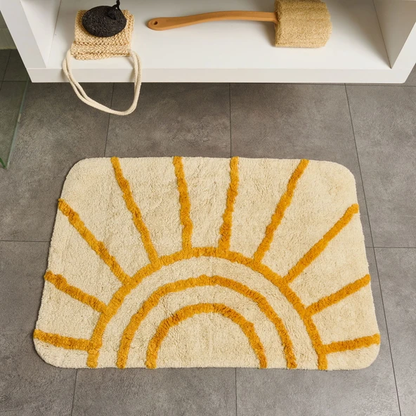 Soft Sun Tufting Banyo Paspası - Ekru - 60x90 cm