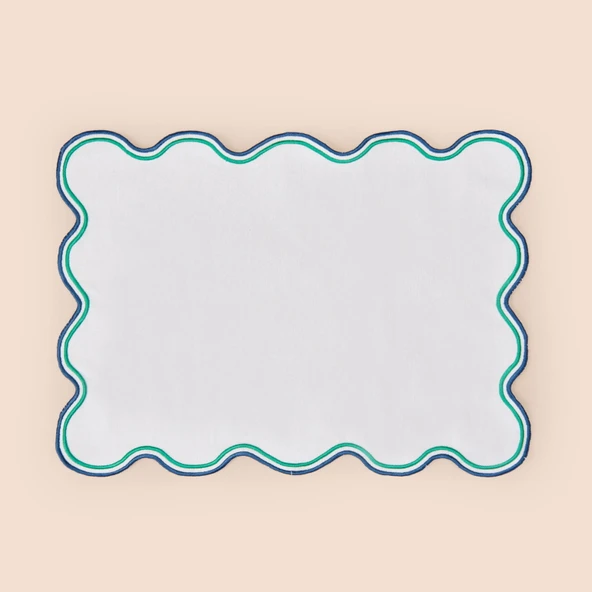 Soft Nonna Amerikan Servis - Yeşil / Mavi - 30x50 cm - 3