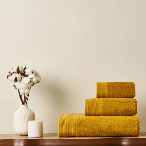 Soft Premium Banyo Havlusu - Hardal - 70x140 cm - 2