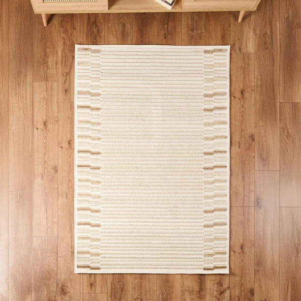 Soft Mono Tozumaz Antialerjik Halı - Bej - 120x180 cm ürün görseli