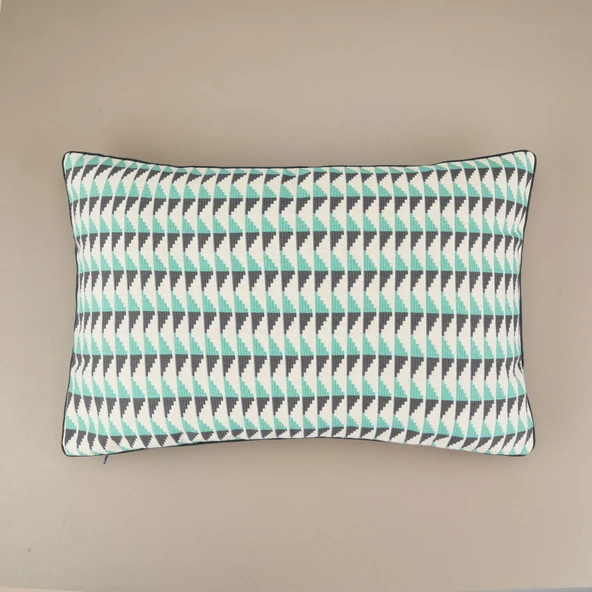 Soft Lalbahar Kırlent - Ekru / Mavi - 40x60 cm - Resim 2