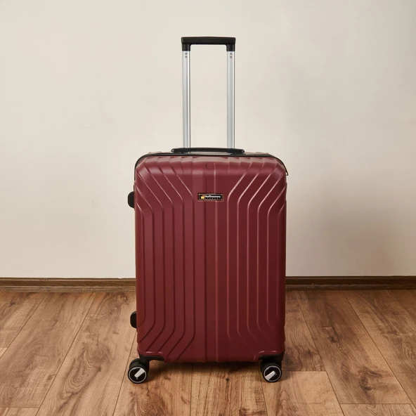 Vertical Line Orta Boy ABS Valiz - Bordo - 66x45x26 cm