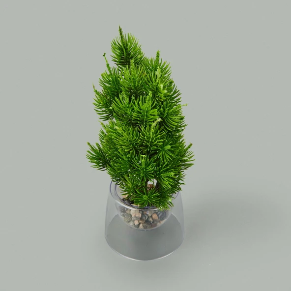 Dekor Yapay Çam Ağacı - Asorti - 26x15 cm - Resim 3