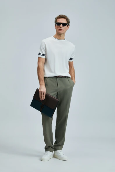 Lufian 111090111 Robert Erkek İpek Karışımlı Kazak T- Shirt Erkek Tişort - 2