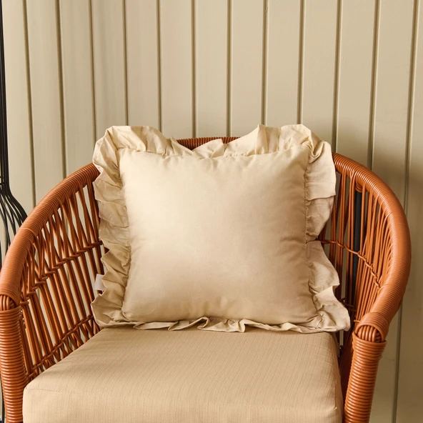 Soft Fancy Kırlent - Bej - 40x40 cm ürün görseli