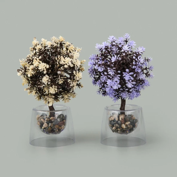 Dekor Yapay Top Ağaç - Asorti - 20x15 cm - Resim 2