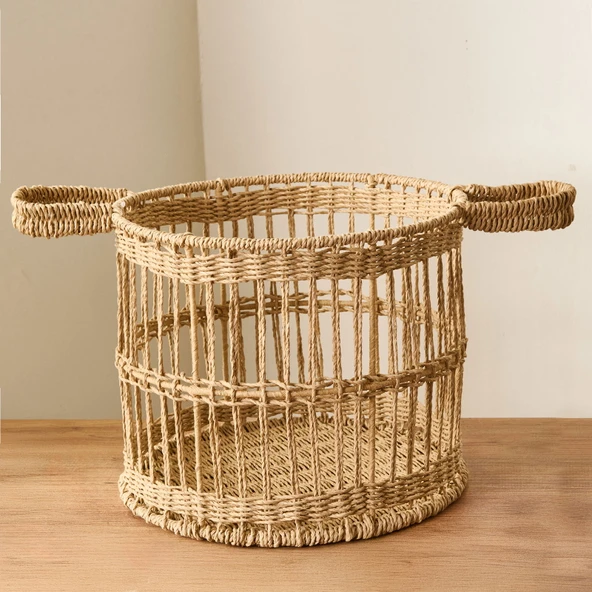 Living Lime Cello Dekoratif Sepet - Bej - 30x25 cm - 2