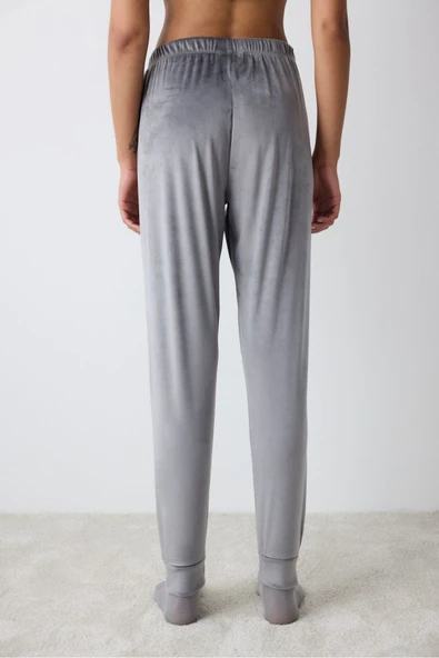 Penti Gri Fuzzy Solid Koyu Gri Pantolon Pijama Altı - 3