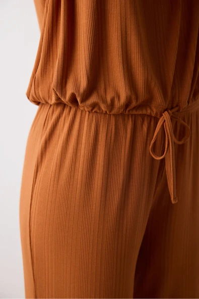 Penti Hailey Solid Açık Kahverengi Pantolon Pijama Takımı - 4