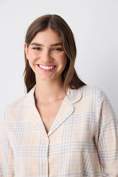 Penti Pamuklu Ellie Checked Gömlek Pantolon Pijama Takımı - 2