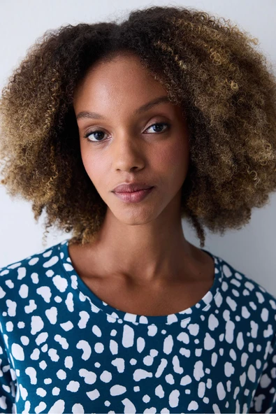 Penti Pamuklu Blue Leopard Petrol Yeşili Pantolon Pijama Takımı - 3