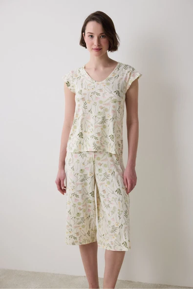 Penti Iris Floral Çok Renkli Kapri Pijama Takımı