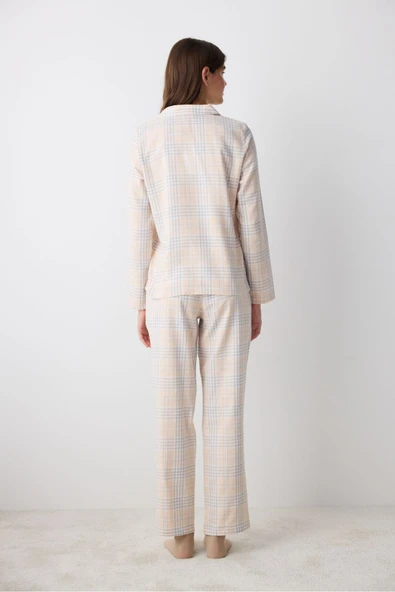 Penti Pamuklu Ellie Checked Gömlek Pantolon Pijama Takımı - 6