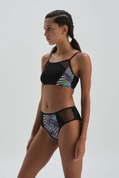 Dagi Siyah Yanları Fileli Yüzücü Bikini Alt - 3