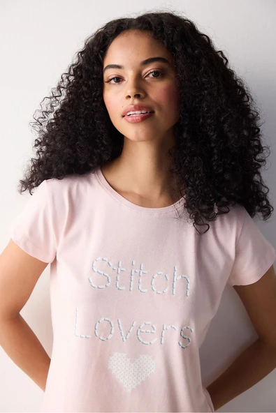 Penti Pamuklu Pink Heart Şortlu Pembe Pijama Takımı - 2