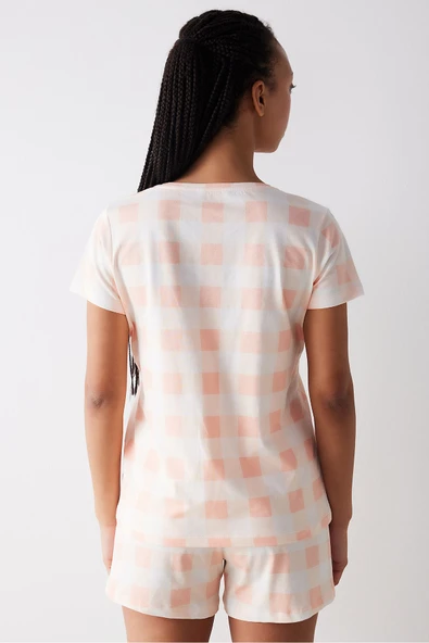 Penti Peach Gingham Şortlu Pijama Takımı - 4