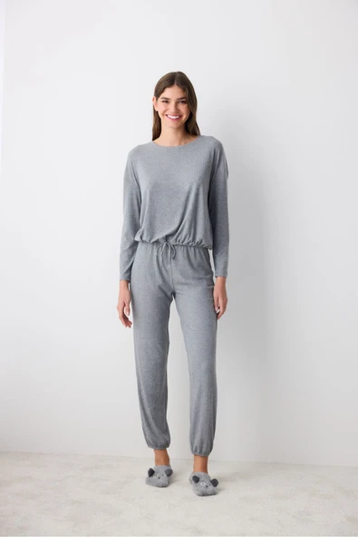 Penti Hailey Koyu Gri Pantolon Pijama Takımı