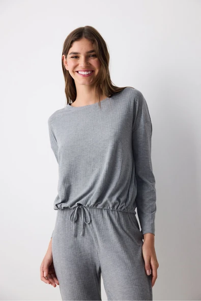 Penti Hailey Koyu Gri Pantolon Pijama Takımı - 2