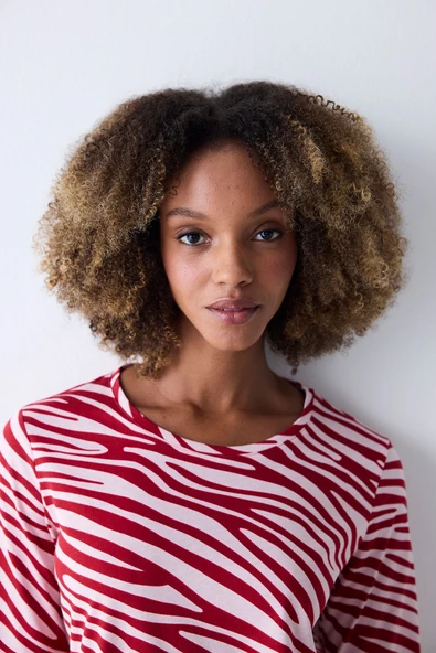 Penti Pamuklu Red Zebra Kırmızı Pantolon Pijama Takımı - 3