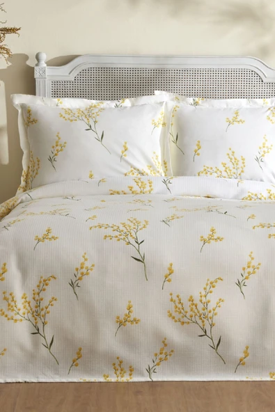 Karaca Home Loretta %100 Pamuk Tek Kişilik Pike Takımı Sarı