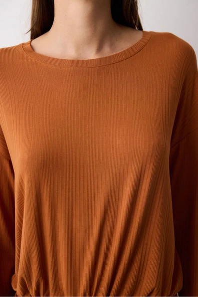 Penti Hailey Solid Açık Kahverengi Pantolon Pijama Takımı - 3