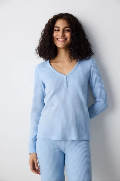 Penti Blue Soft Açık Mavi Pantolon Pijama Takımı - 2
