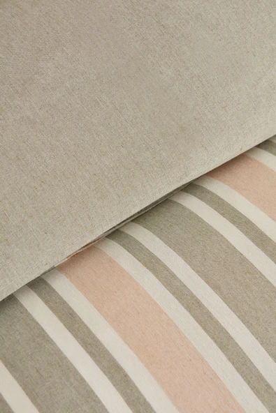 Sarah Anderson Mancy Çift Kişilik İpliği Boyalı Nevresim Takımı Yeşil/Bej - 7