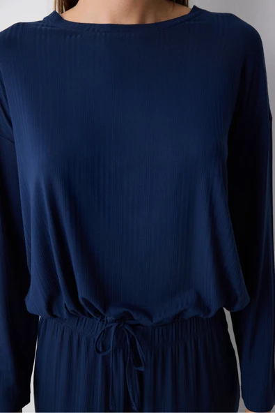 Penti Hailey Navy Lacivert Pantolon Pijama Takımı - 4