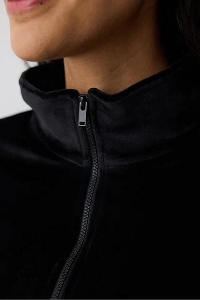 Penti Soft Velvet Elasticated Black Jacket - 3