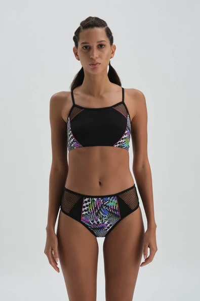 Dagi Siyah Yanları Fileli Yüzücü Bikini Alt - 4