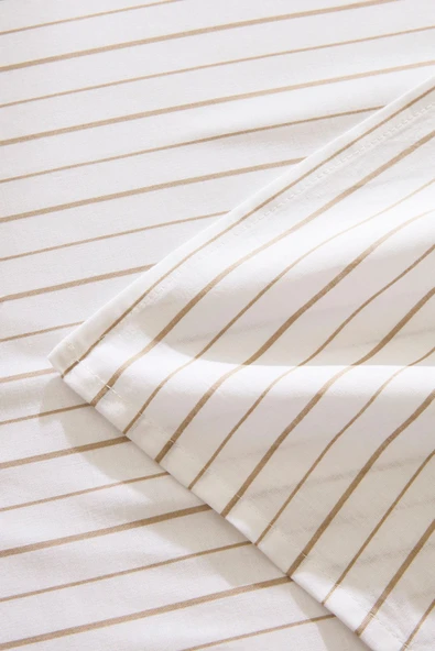 Kaşmir Home Moren %100 Pamuk Çift Kişilik Çarşaf Takımı Bej - 3